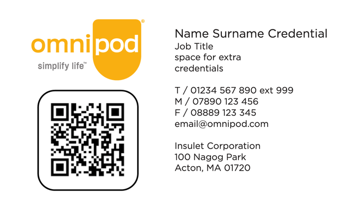 Show details for Omnipod Print QR Business Card